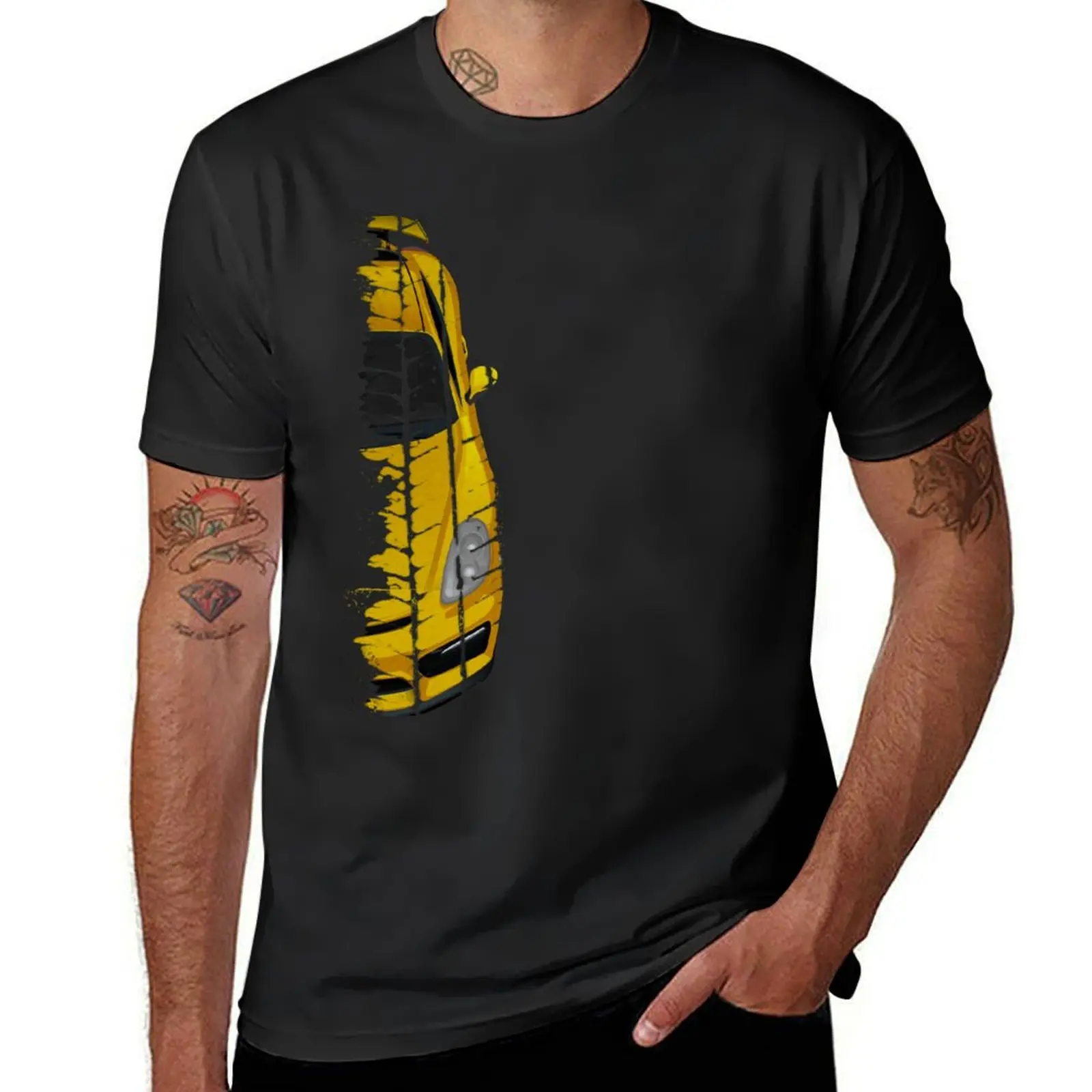 Yellow Tire Mark T-Shirt customizeds tops Men's t-shirts