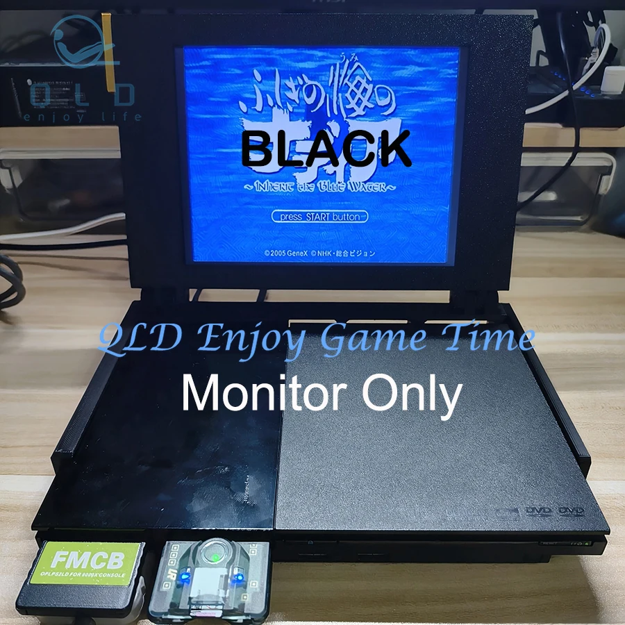 

PS2 LCD 8 Inch Portable Display, Retro Arcade Game Console Screen, Mini Monitor with Stereo for PS 2 Thin Version