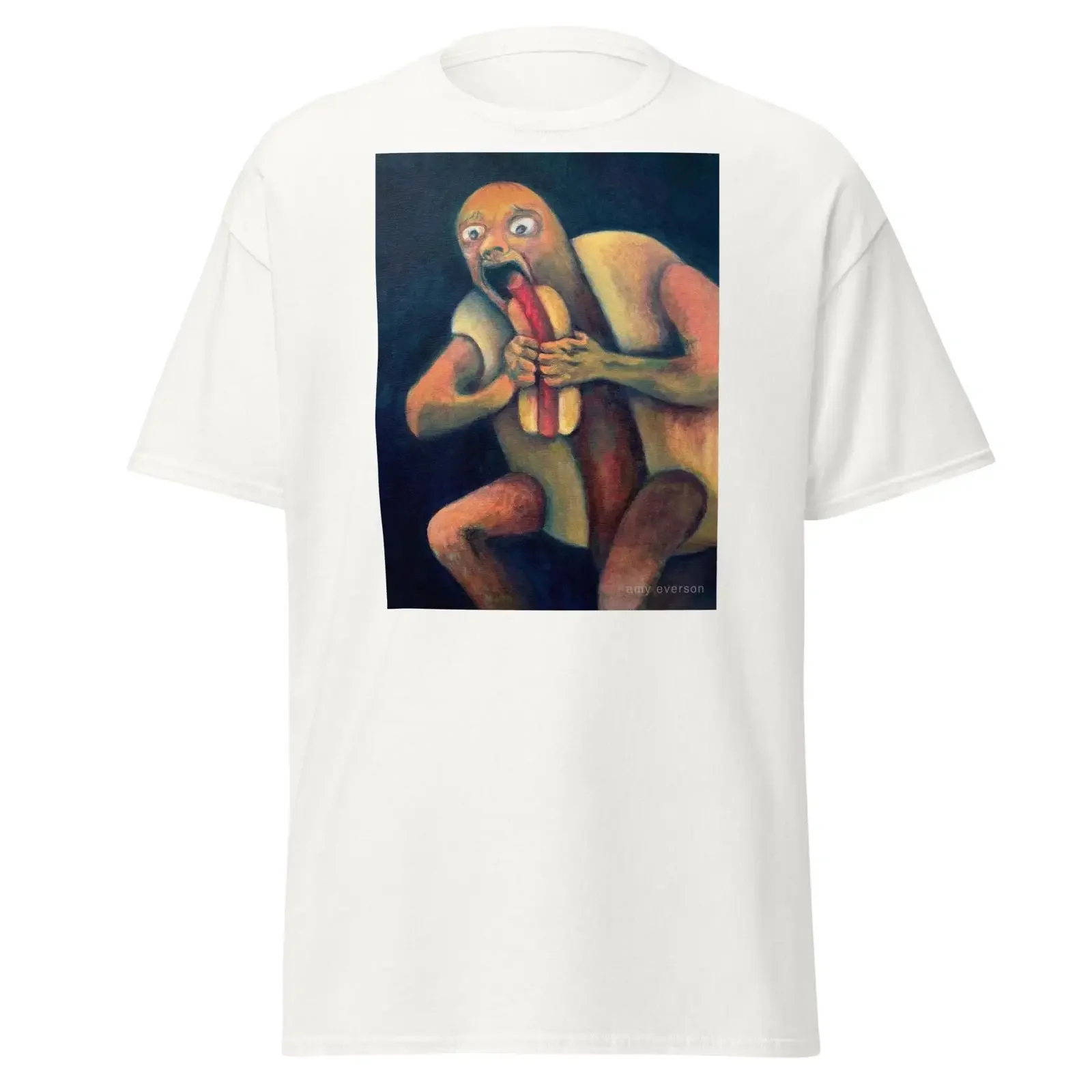 Dog Eat Goya Inspired Hot Painting 100 Cotton T Shirt vintage Washed graphic streetwear Stylish Soft Breathable fashion