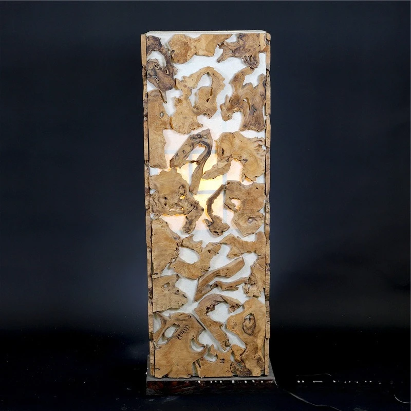 Professional handmade log craft floor lamp pastoral warm homestay hotel decorative lamps
