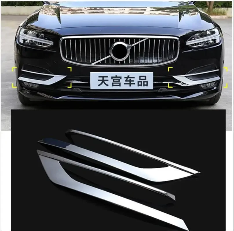 Car Styling Chrome Sticker per Volvo S90 V90 2017-19 fendinebbia anteriore decorazione copertura Trim Strip accessori esterni