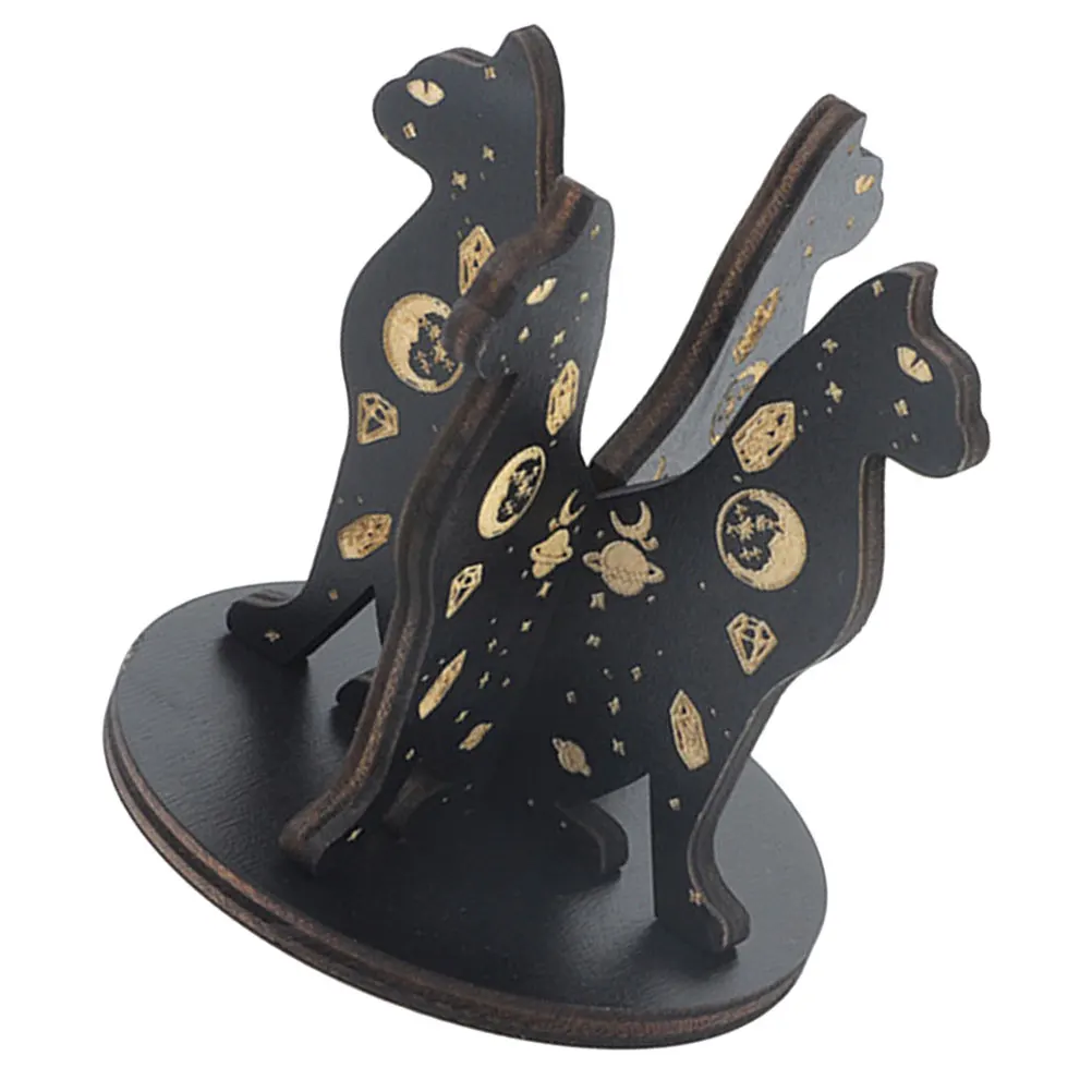 

Crystal Ball Wooden Stand Cat Design Stable Support Exquisite Craftsmanship Home Office Decor Small Collection Stone