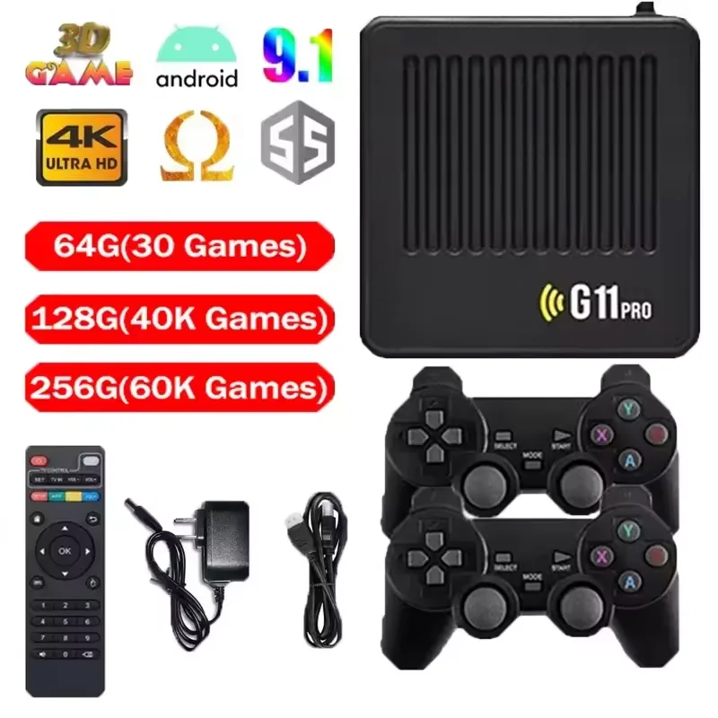 

Игровая приставка G11 Pro Game Box 4K HD TV Game Stick, портативная игровая консоль с 256 ГБ памяти, более 60000 ретро-игр, беспроводной геймпад.