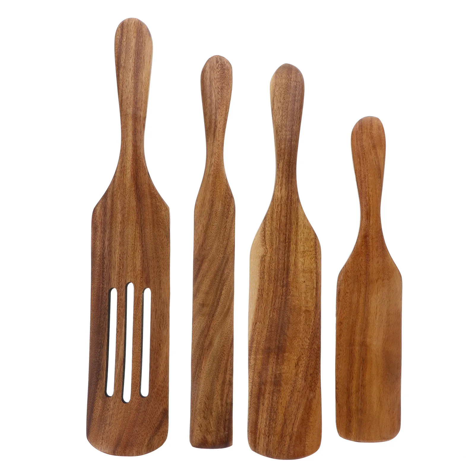

4pcs Wooden Cooking Set Long Handle Eco-Friendly Heat-Resistant Non Stick Cooking Utensils Kitchen Gadgets For Family