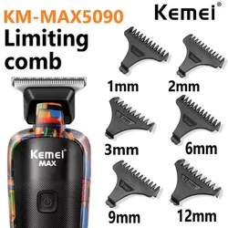 6Pcs Kemei Original KM-MAX5090 Hair Clipper Limit Comb Guide Attachment Size Barber Replacement 1/2/3/6/9/12mm