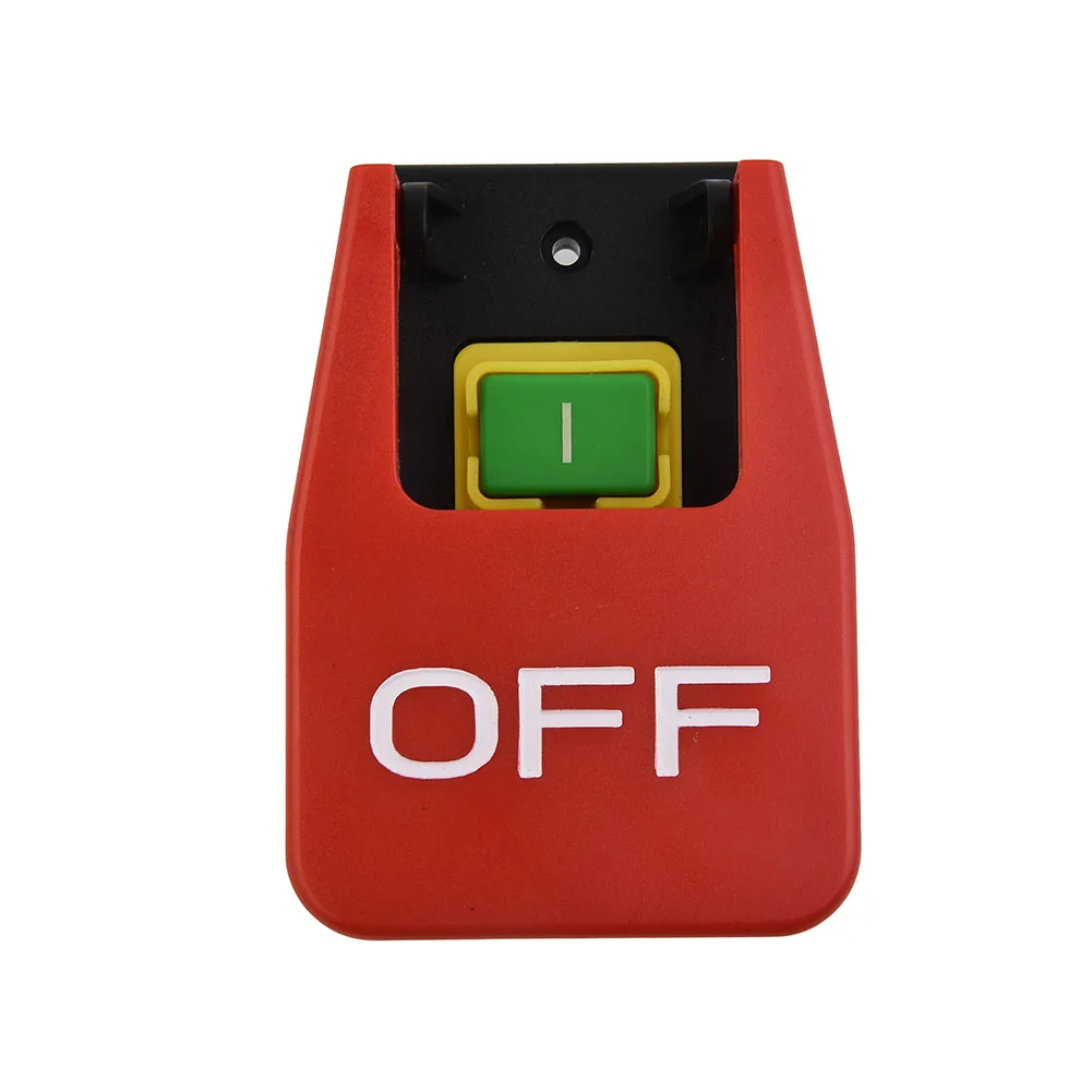 

Electromagnetic Push Button Switch KJD17B16 5Pin 240V with Stop Cover for Industrial Machines For Lathe and Garden Tools