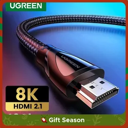 Ugreen HDMI 2.1 Cable 8K/60Hz 4K/120Hz for Xiaomi Mi Box HDMI2.1 Cable 48Gbps HDR10+ HDCP2.2 for PS4 HDMI Splitter 8K HDMI Cable