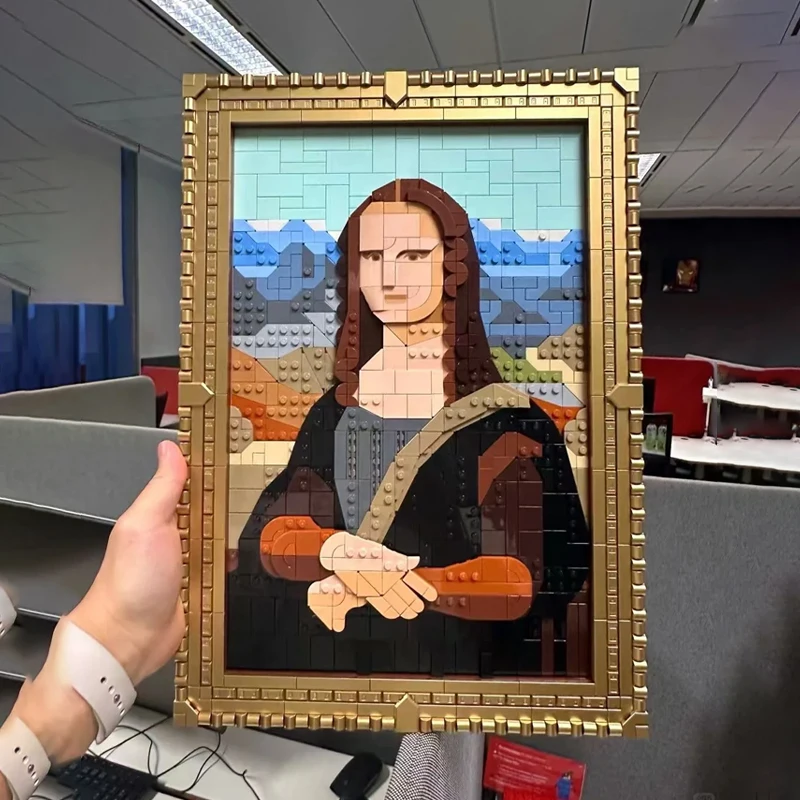 2024 New Art 31213 Art Mona Lisa Building Blocks World Famous Painting 3D Model Assemble Bricks Toys Christmas Gift Home Decor