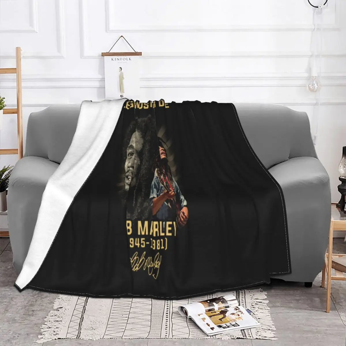 Legends Never Die Bob Marley 1945 1981 Signature Fresh Design Summer Style Wholesale Hot Sale Throw Blanket