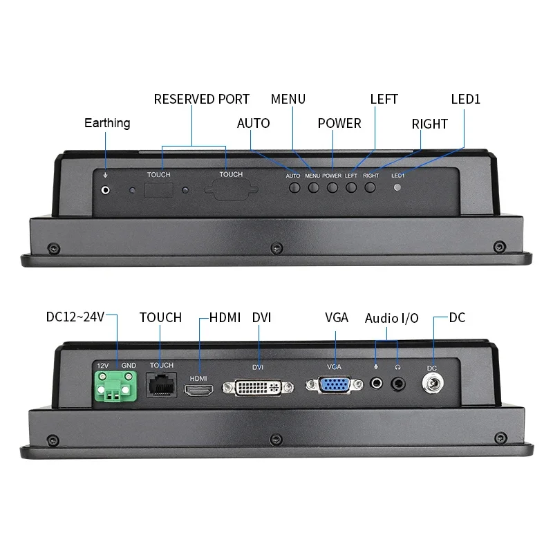 Panel resistente Industrial sin ventilador para pc, montaje en pared android, marco abierto, pantalla táctil capacitiva atm