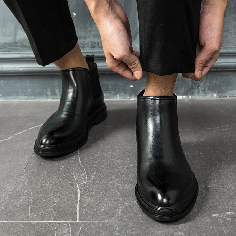 الخريف أوائل الشتاء أحذية الرجال تشيلسي الأحذية Witner رجل أحذية من الجلد موضة الأعمال الأحذية الرجال حذاء من الجلد KA1685 #3