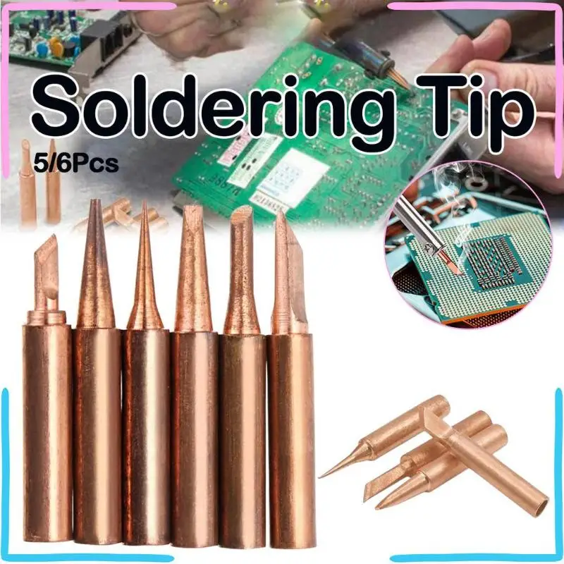 ~5Pcs 6Pcs 900M T Soldering Tip Pure Copper Replacement For 936 937 938 Station Tool