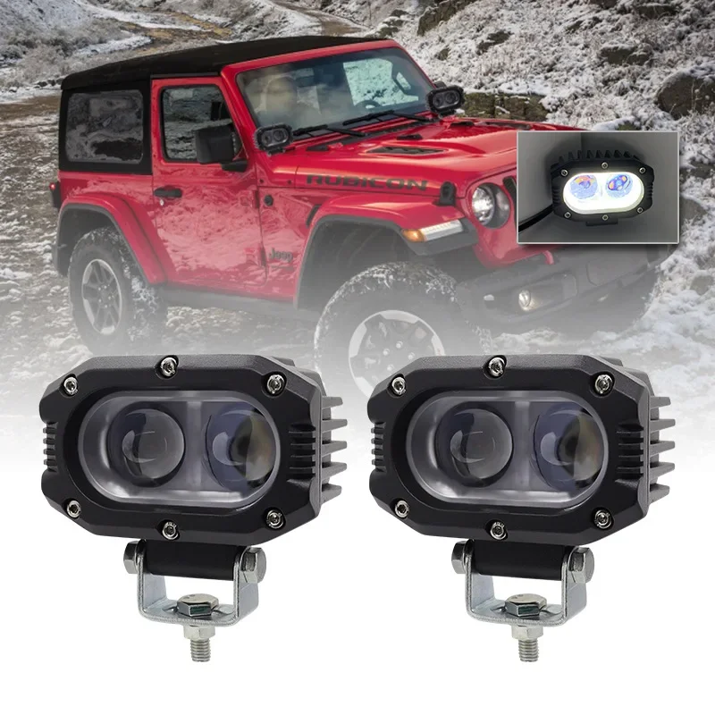 GoodUltra-bright Cross-country Spotlight LED Lens Strong Light Yellow Fog Light Truck Front Bumper Modified Headlights