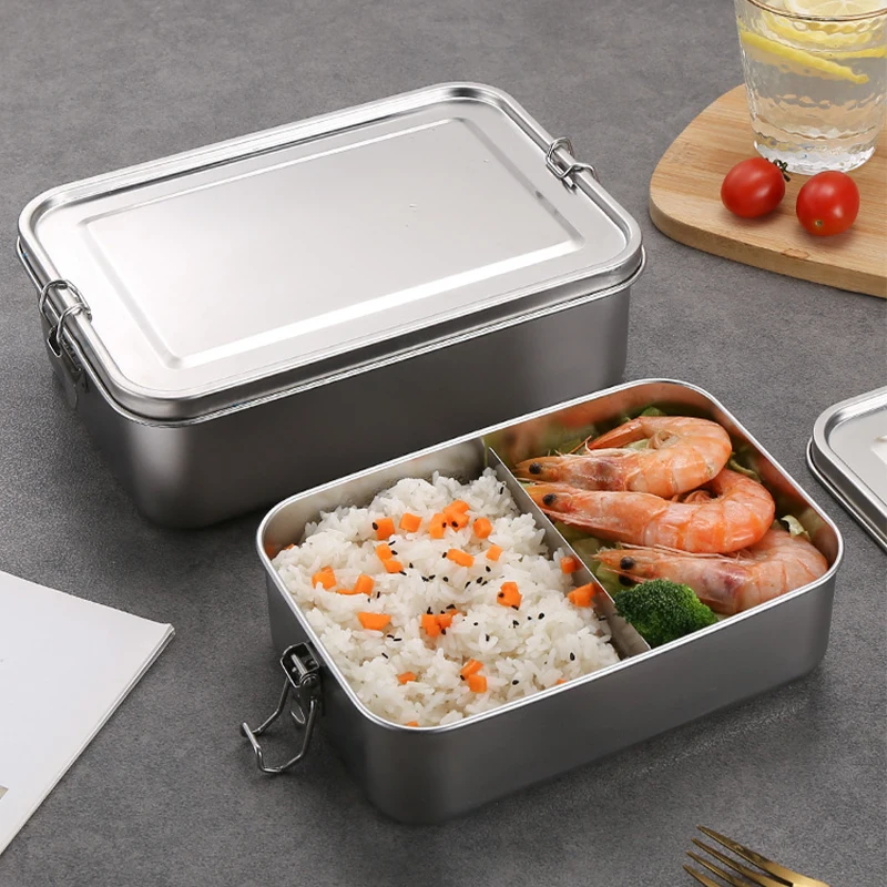 Stainless Steel Lunch Box With Removable Dividers 850ML Stainless Steel Lunch Box For Kids And Adults Dishwasher Safe