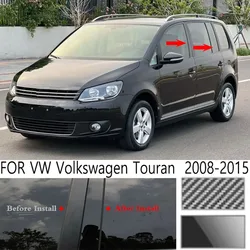 For VW Volkswagen Touran  2008-2015 Glossy Black Window Door Column B C Pillar Post Cover Trim Auto Sticker Styling