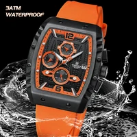 NAVIFORCE, relojes creativos con esfera en forma de barril para hombre, correa de sílice ahumada, cronógrafo de cuarzo resistente al agua, indicador de fecha, reloj de pulsera para hombre