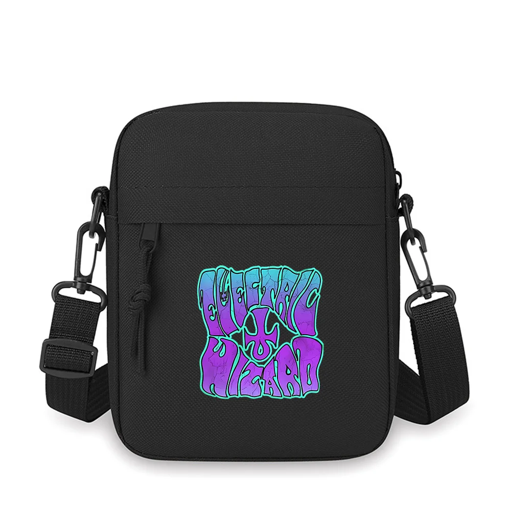 Psychedelic word art design Men Crossbody Bag Single Shoulder Women Cartoon Anime Film Printing Design Unisex