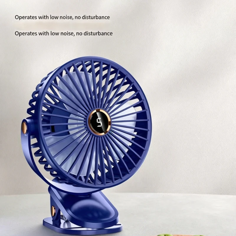 

Ultra Quiet 8000mAh Clip-on Fan with 5 Wind Speeds & LED Digital Display, Long Lasting Rechargeable Wireless Portable Air Circul