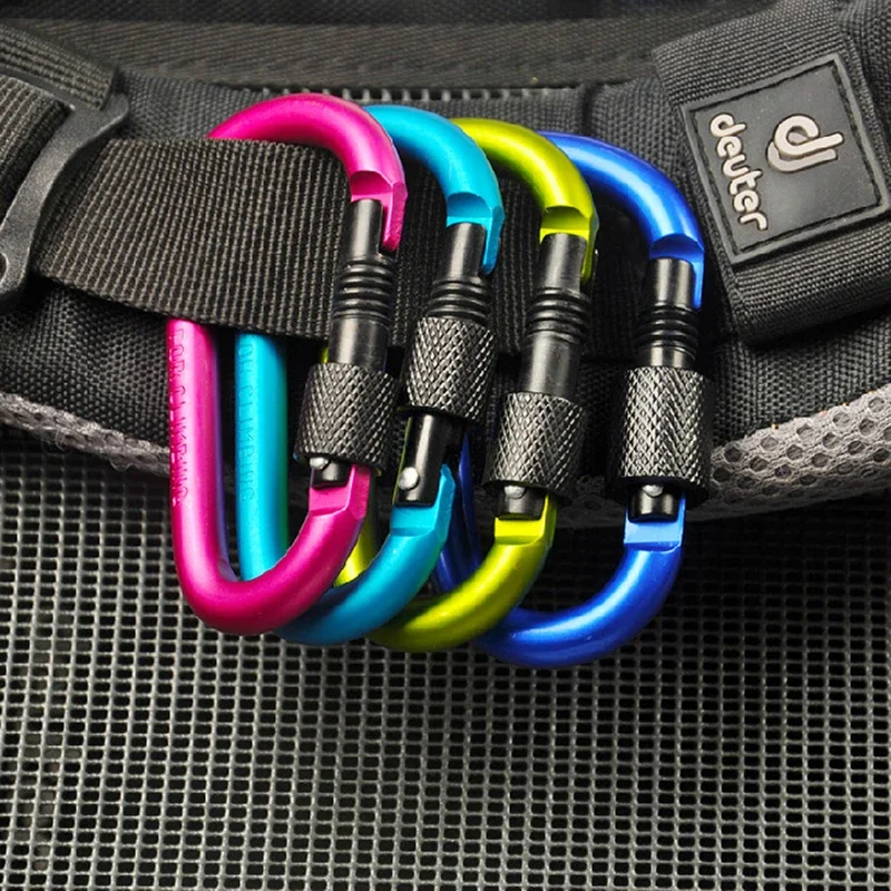 5/3/2/1pc Aluminum Mountaineering Carbine Climb Hook Clip Buckle D-ring Lock Key Safe Camping Camping Mountaineering Hiking Clip