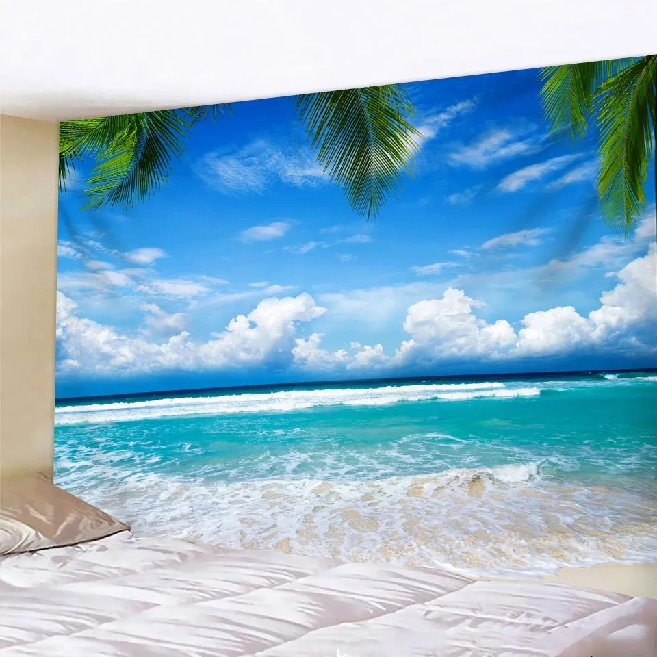 Hawaii beach pattern tapestry home decoration room wall background cloth house living room dormitory bedside hanging cloth