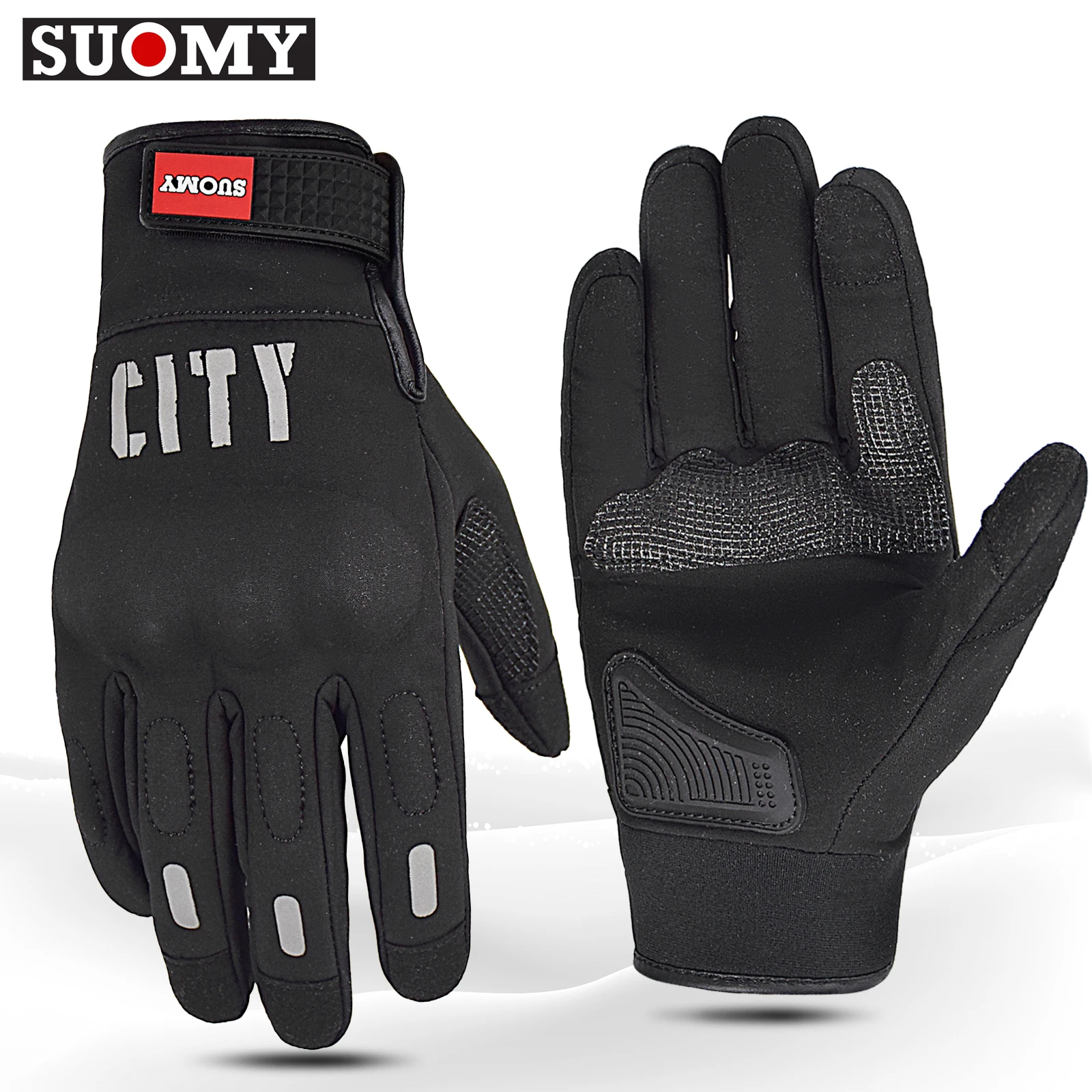 

SUOMY Men's City Riding Motorcycle Gloves Touchscreen Compatible Anti-Fall Waterproof Anti-Slip Motorbike Motocross Bike Gloves