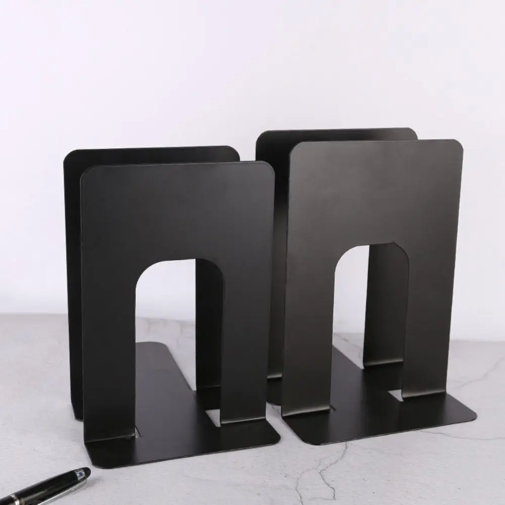 

Desktop Organizer L-shaped Desk Bookends INS Durable Iron Book Stand Display Simple Book Support Rack Magazine