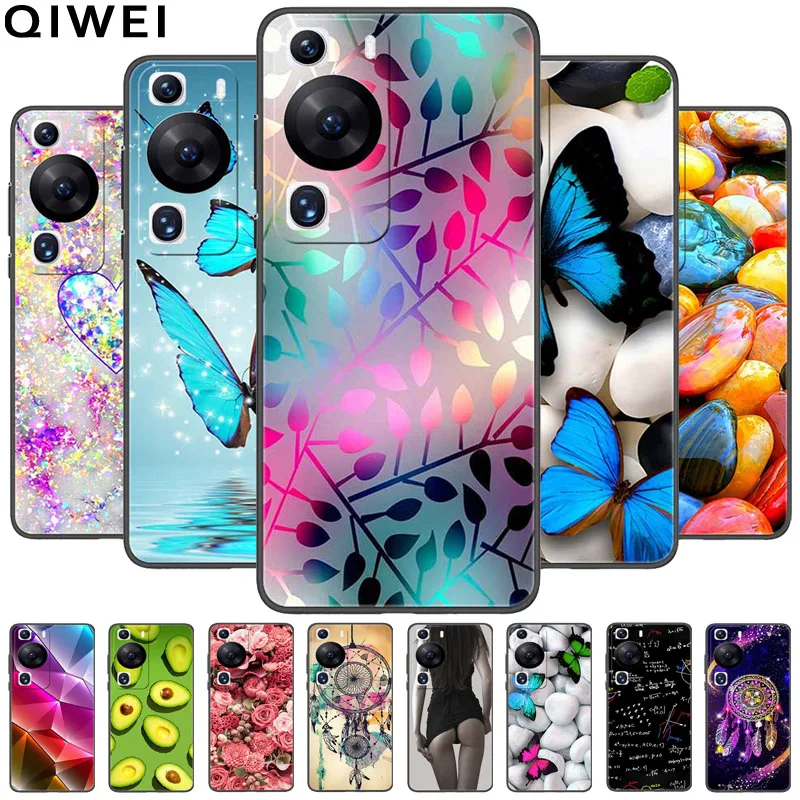 Soft Cover for Huawei P60 Pro Case Protective TPU Black Silicon Capa for Huawei P60 P 60 Phone Cases P60Pro 6.67'' Fashion Shell