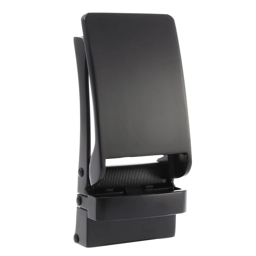 مشبك حزام للرجال، مشبك بسقاطة من خليط معدني أوتوماتيكي للعمل الرسمي، لوحة رجالي سوداء قابلة للتعديل