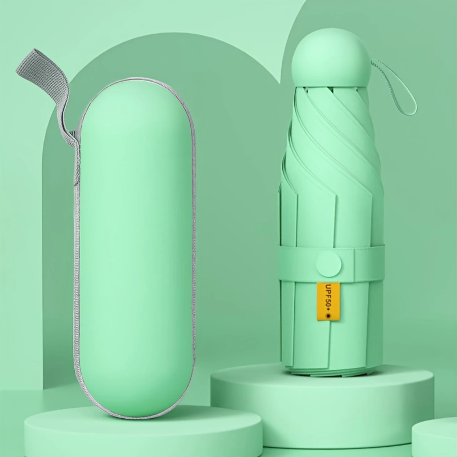 

UV-Protection Mini Capsule Umbrella With Anti-UV Coating For Sunny And Rainy Days