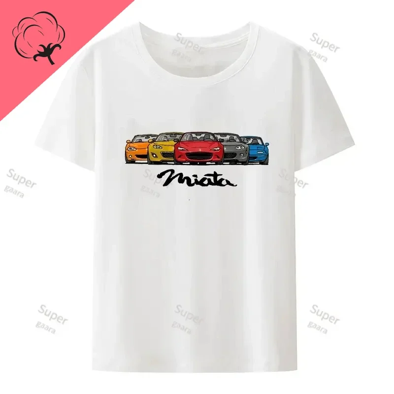 Initial D JDM MIATA MX5 Theme 100%Cotton Mens Clothes Tshirts Graphic T Shirts Tees Shirt Women Y2k Streetwear Short Sleeve Tee