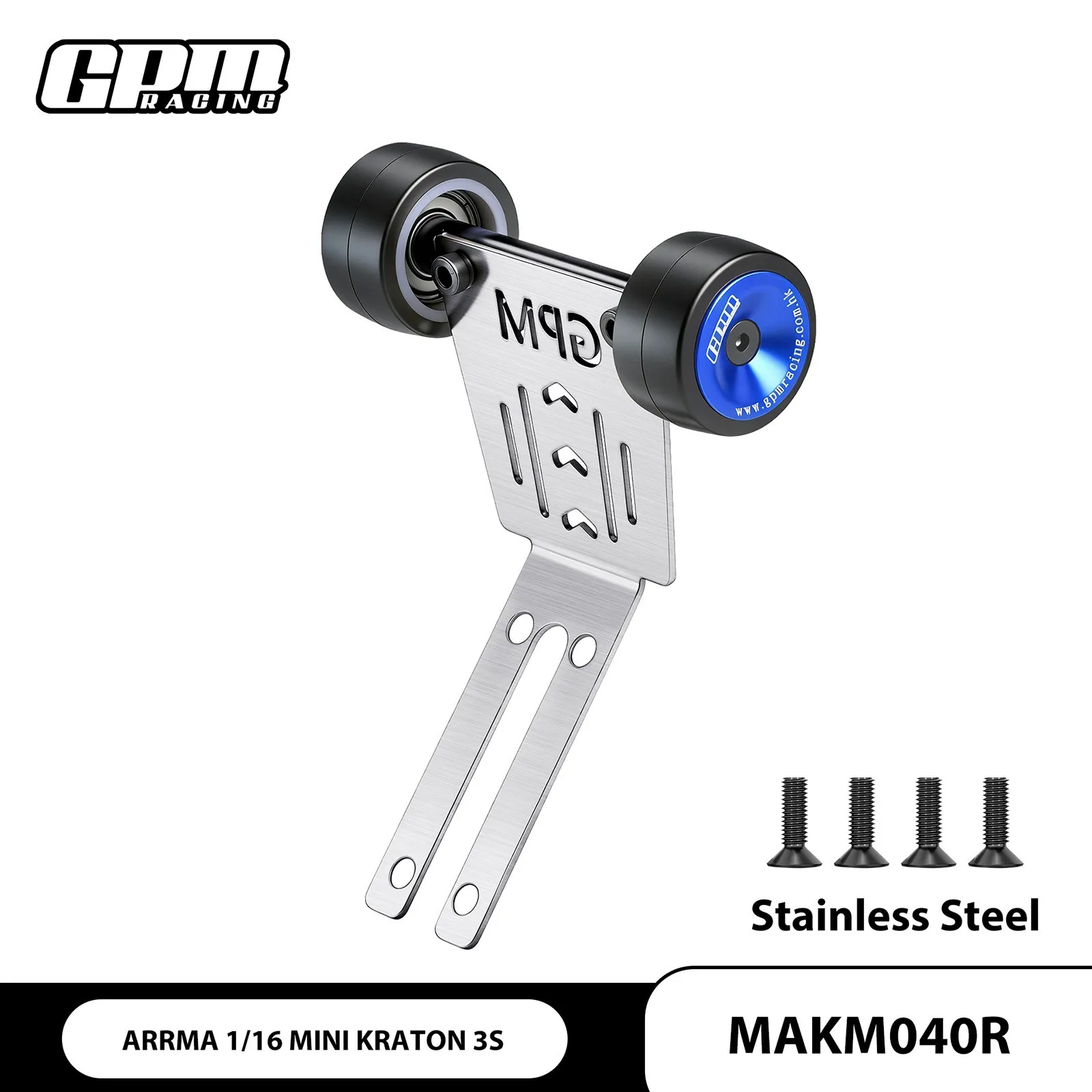 GPM roestvrijstalen lagerwielstang voor ARRMA 1/16 Mini Kraton 3S