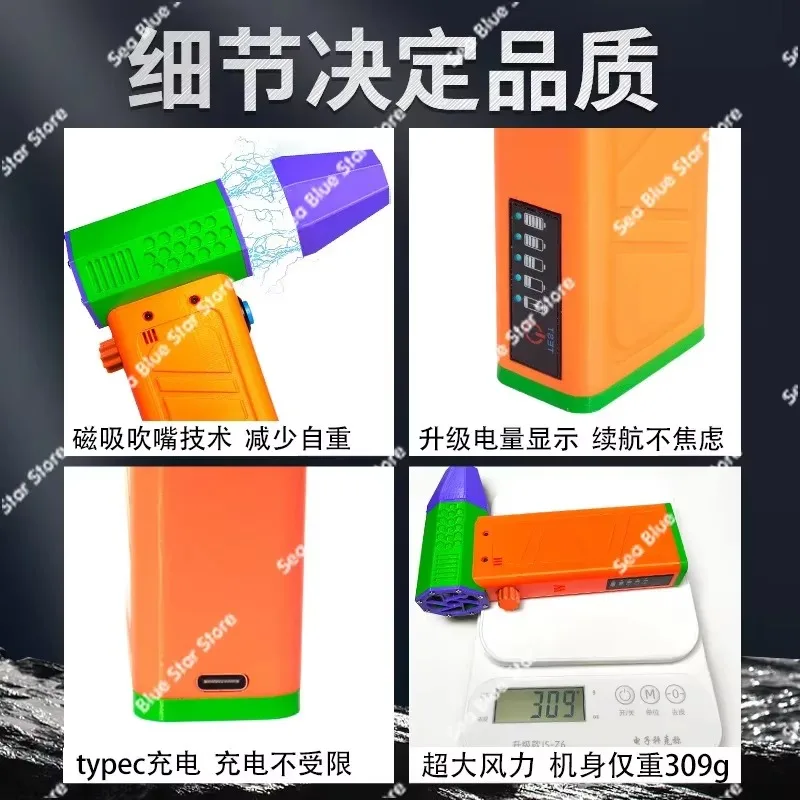 Dust and Snow Removal, Violent Hair Dryer, Fan 140,000 To High Speed Turbine Brushless Handheld Duct Charging