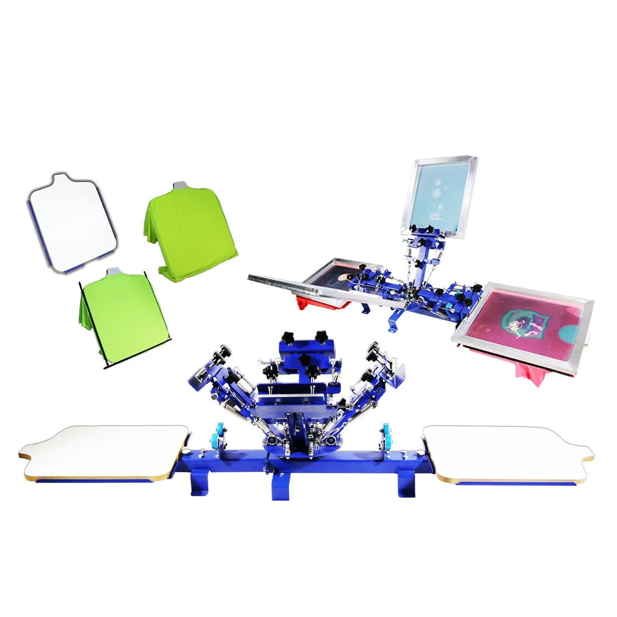 

Desktop Micro-adjust Four Color Two Station Overprinting Screen Printing Machine