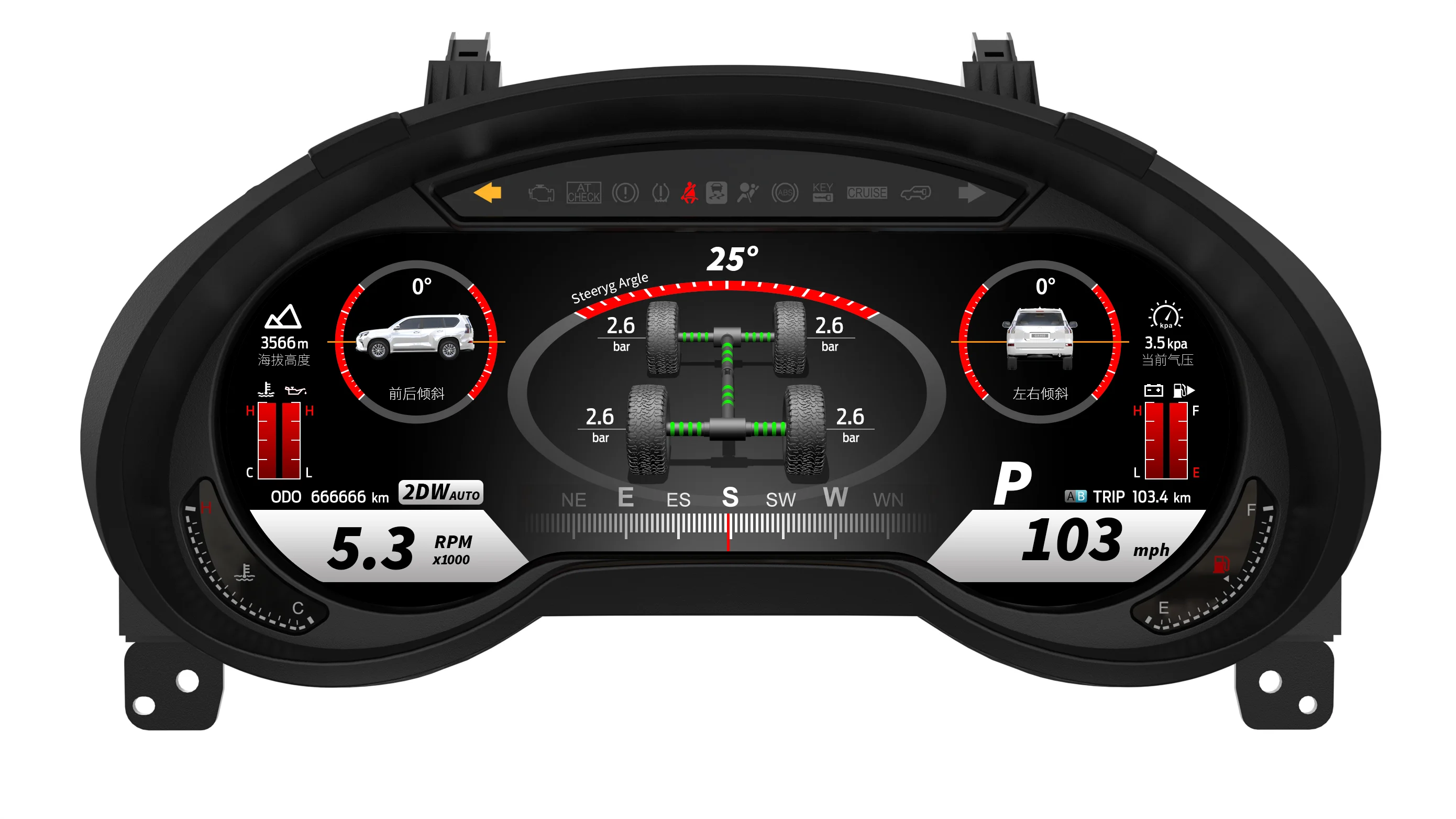 

Car Instrument Digital Cluster For LEXUS GX GX470 GX460 2010-2021 Dashboard Vehicle Virtual Cockpit Speedometer Screen Head Unit