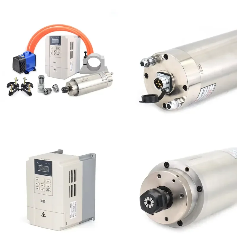 For Numerical Control Spindle Motor 3.5KW 3.2KW 4KW Metal Water Cooled Spindle 220V 380V Inverter ER20 For CNC Metal Milling