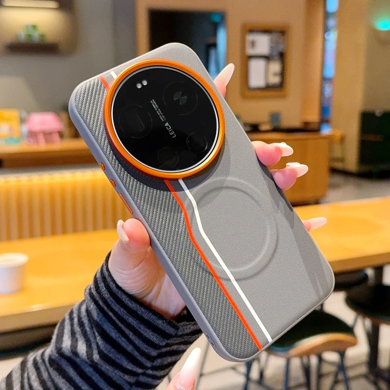 

For Xiaomi Mi 17 Ultra Case Luxury Hard PU Magnetic Wireless Charging Protect Back Cover For Xiaomi Mi 17 15 14 Pro Ultra Shell