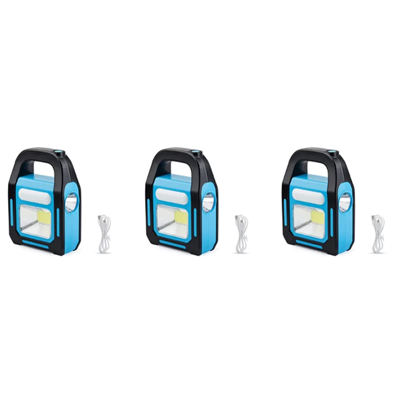GEFENSI ABUP-3X 3 In 1 Solar USB Rechargeable COB LED Camping Lantern, Charging For Device, Waterproof Emergency Flashlight LED