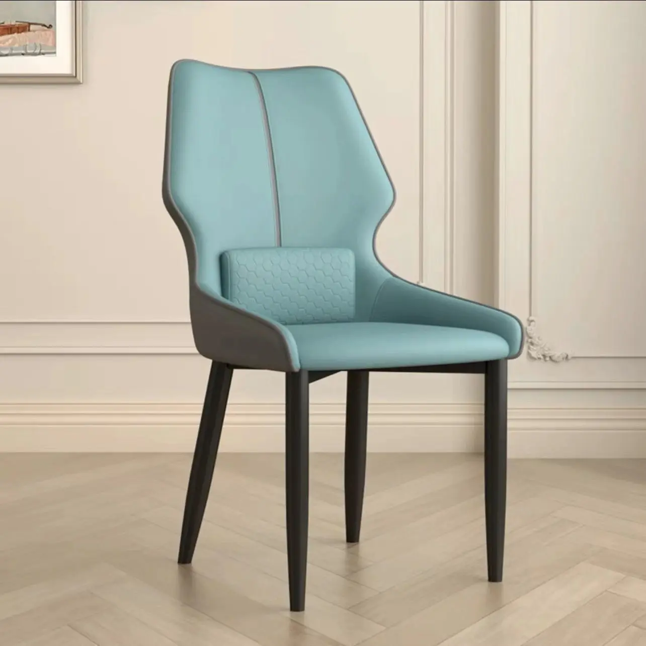 #Modern High-End Luxury Dining Chair Elegant PU Leather Design Simple Style for Home Leisure Hotel Tea Table or Meeting