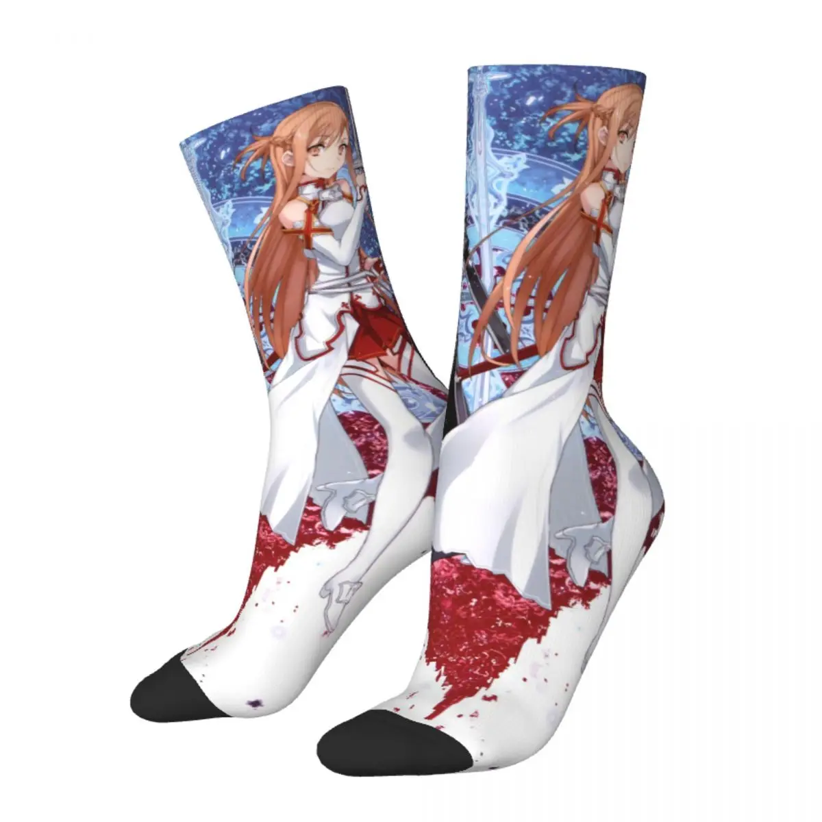 Nhiều Màu Sắc Kiếm Đồ Chơi Bóng Rổ Tất Yuuki Asuna Anime Polyester Dài Vớ Unisex Chống Trơn Trượt