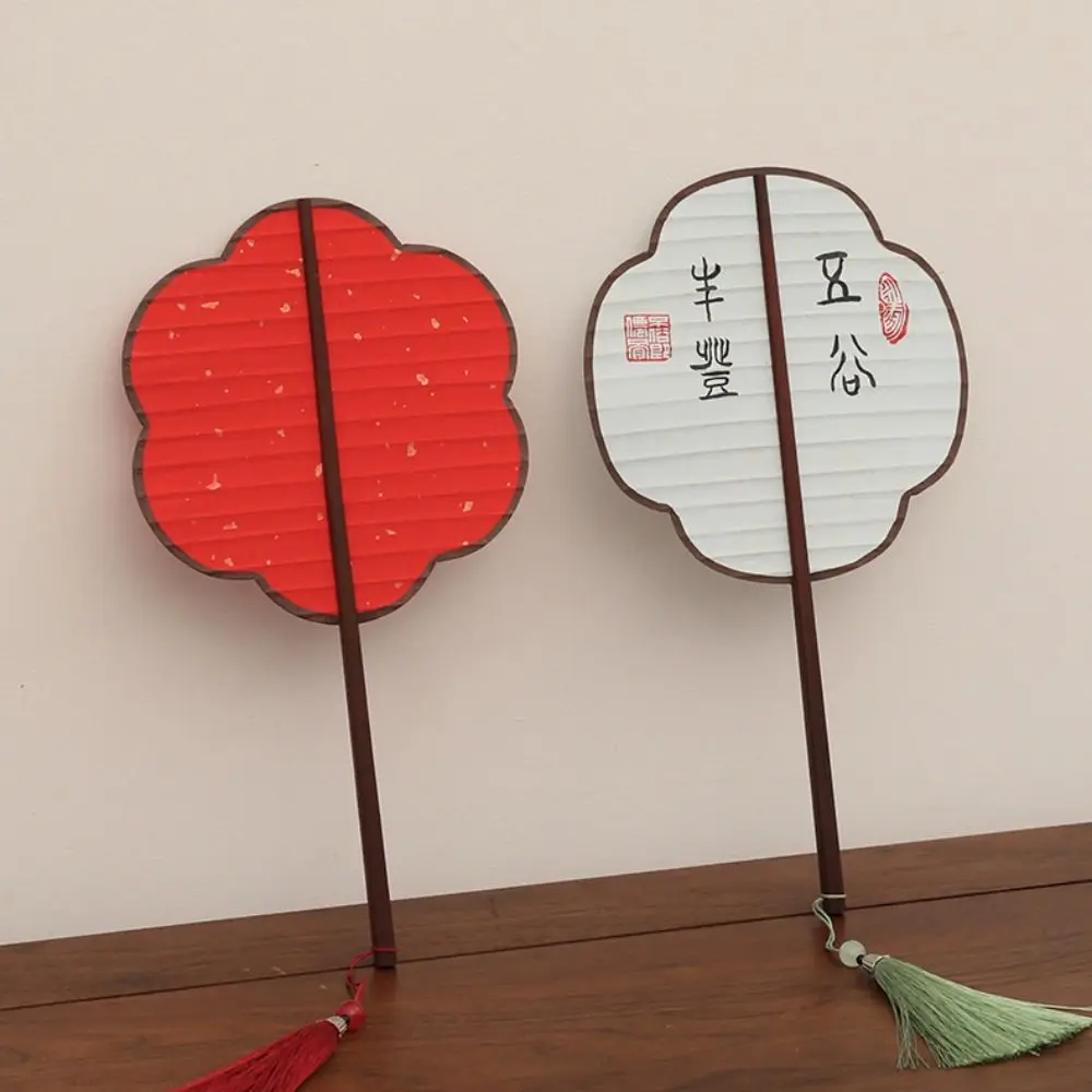 

Art Paper DIY Fan Thickened Blank Painting Hand Cranked Fan Vintage Creative Decorative Craft Fan Summer