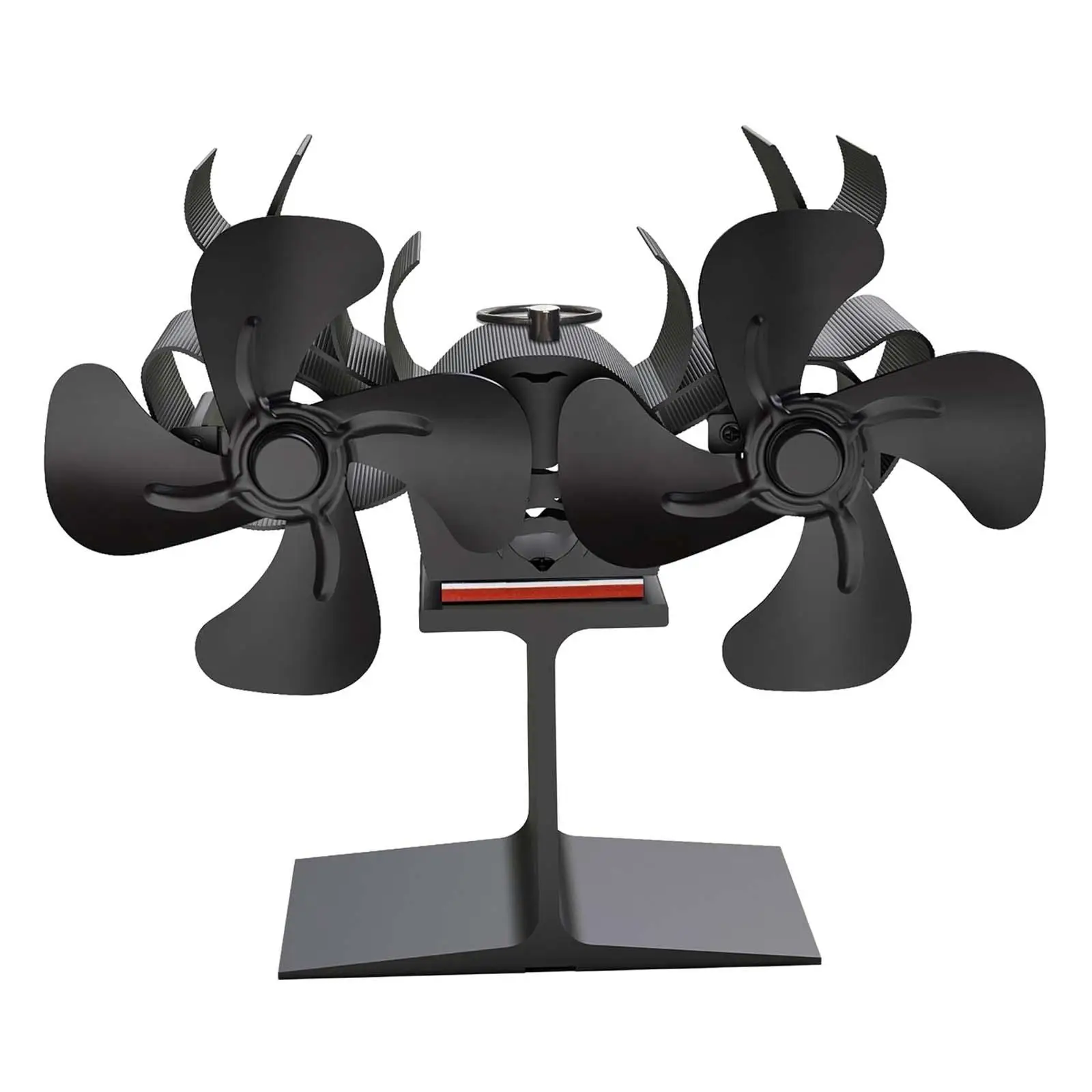 

Вентилятор для камина с двумя моторами, работающий от тепла, универсальный, профессиональный, черный