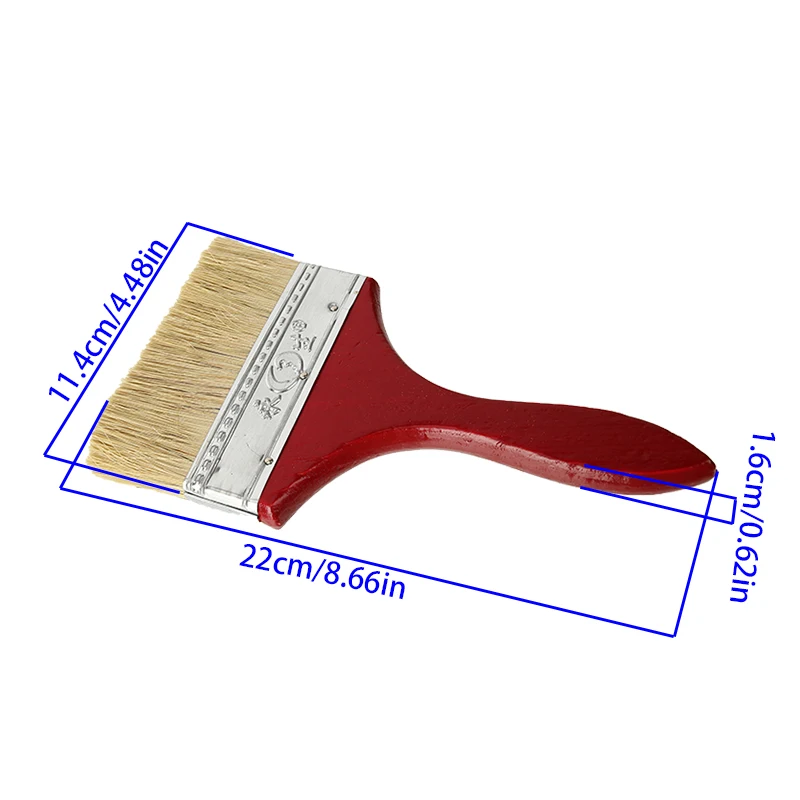 Griffpinsel mit Borstenhaar zum Malen, Wände und Möbeln, roter Griff fühlt sich angenehm an, um die Berührung von 5 Zoll an