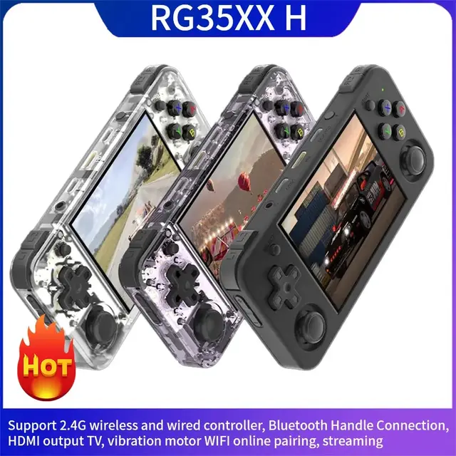 ANBERNIC-Consola de jogos portátil, Retro Video Games Player, Linux Player, Tela IPS, RG35XX H, H700, 3300mAh, 64G, 5528, Jogos clássicos, 3,5"