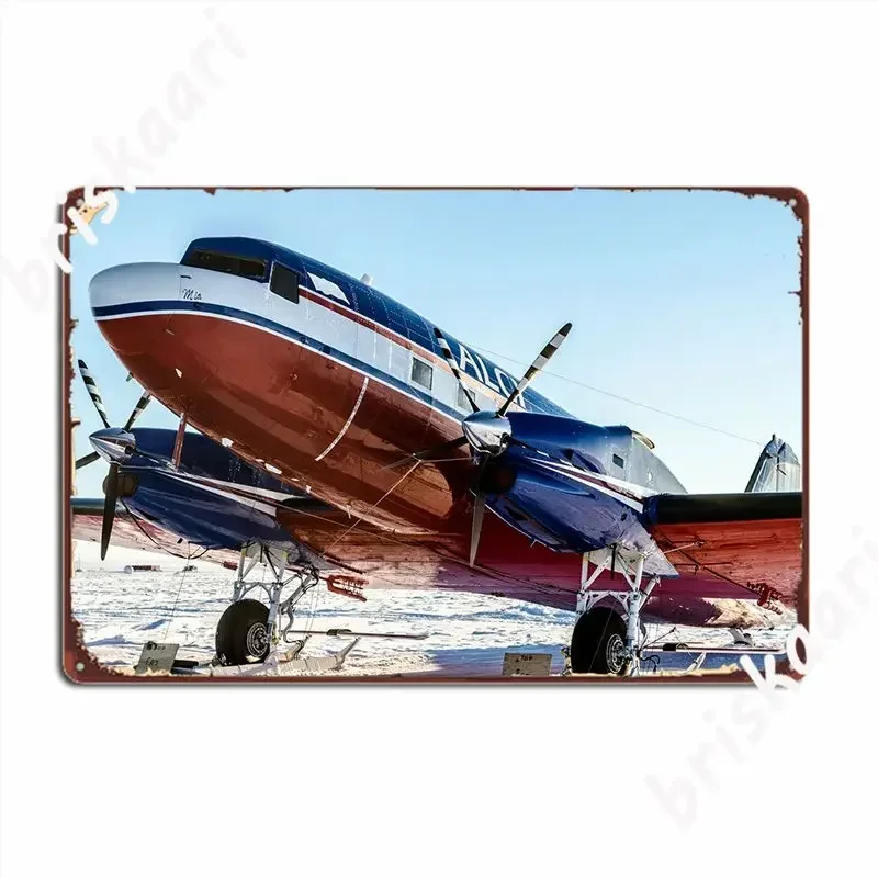 Antarctic Dc3 Plane Metal Plaque Poster Garage Club Garage Decoration Cinema Garage Customize Tin Sign Poster