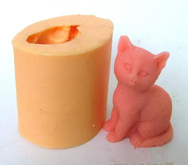 

3D cat Modelling soap mold silicone cake mold fondant chocolate mold handmade soap mold