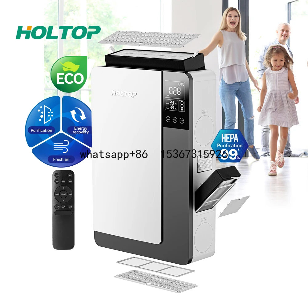 

Heat Recovery Fresh Air Unit Activated Carbon Hepa Filter 99% Purification Ductless Wall Mounted ERV