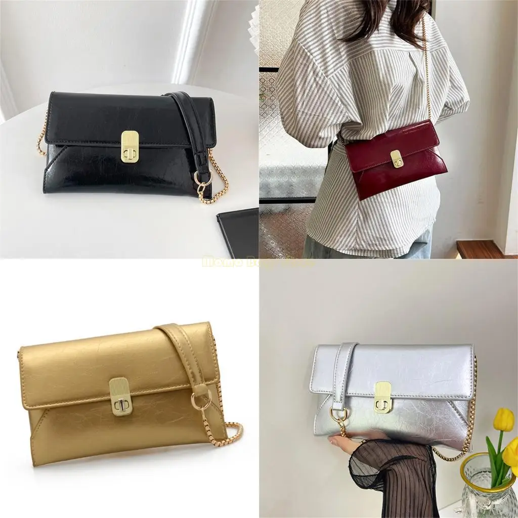 

X90D Women Bag PU Leather Underarm Bag Simple Armpit Bag Shopping Dating Bag Fashion Handbag Purse Retro Shoulder Bag