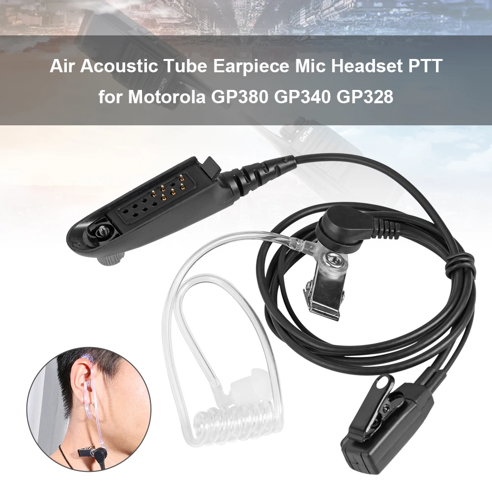سماعة رأس تلسكوبية Covert Acoustic Tube PTT MIC لموتورولا GP380 PRO5150 GP338