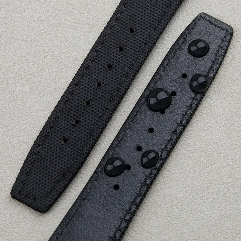 Универсальный черный нейлоновый кожаный ремешок высокой плотности, 20 мм, 21 мм, 22 мм, ремешок для часов, раскладывающаяся застежка для ремешка Tudor IWC