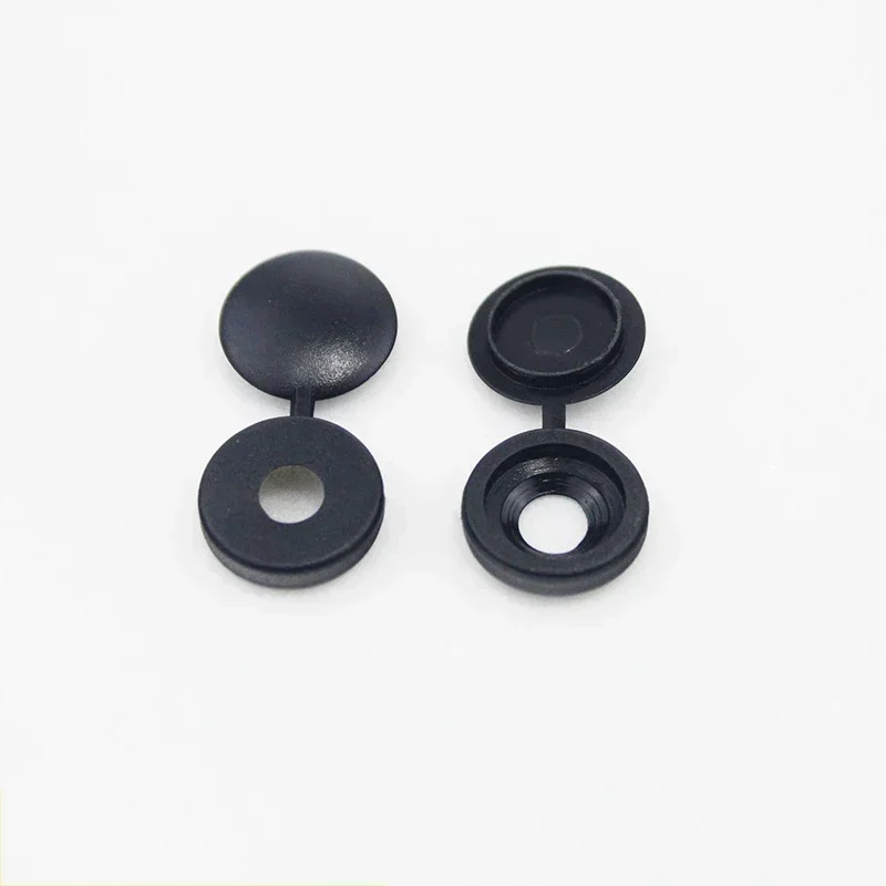 10/100Pcs Hinged Plastic Screw Cap Cover Nut Fold Snap Protective Cap Button Screw Wood Furniture Decorative Nuts Bolts Hardware